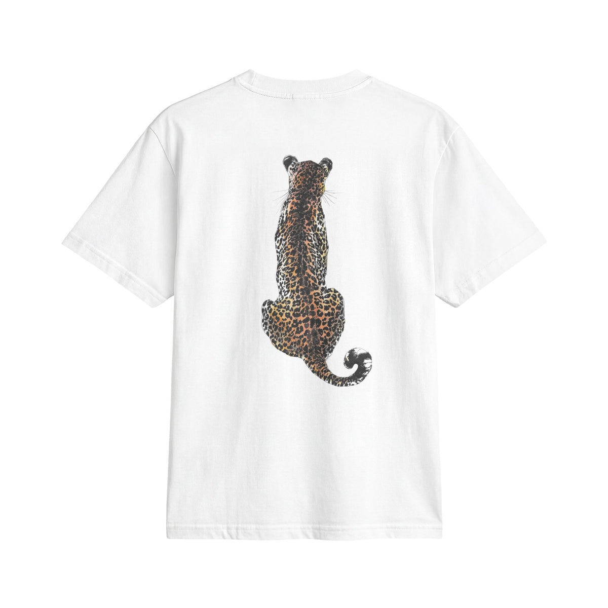 Leopard Star Graphic Tee — Cheetah Print Back-Panel Shirt