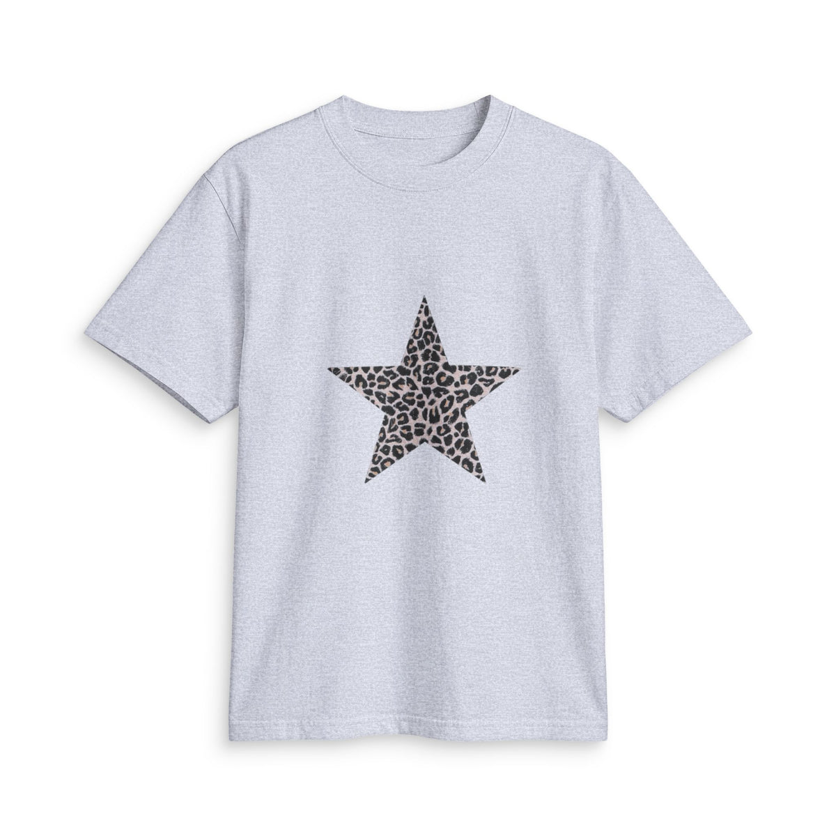 Leopard Star Graphic Tee — Cheetah Print Back-Panel Shirt