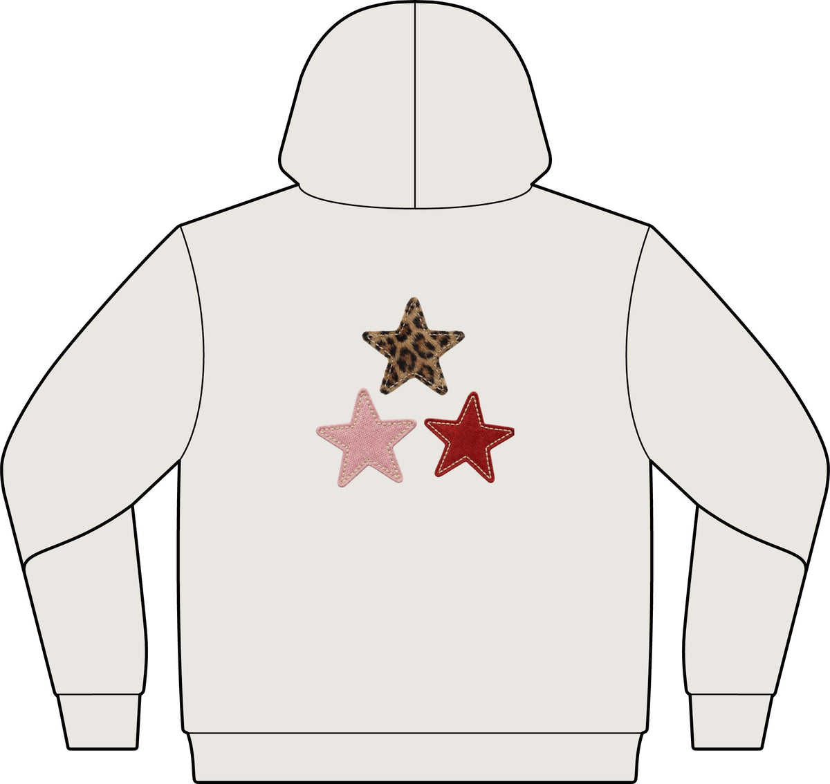 Leopard Star Women's Hoodie — Relaxed Faded Pullover