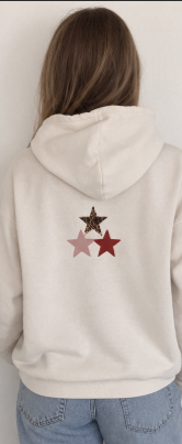 Leopard Star Women's Hoodie — Relaxed Faded Pullover